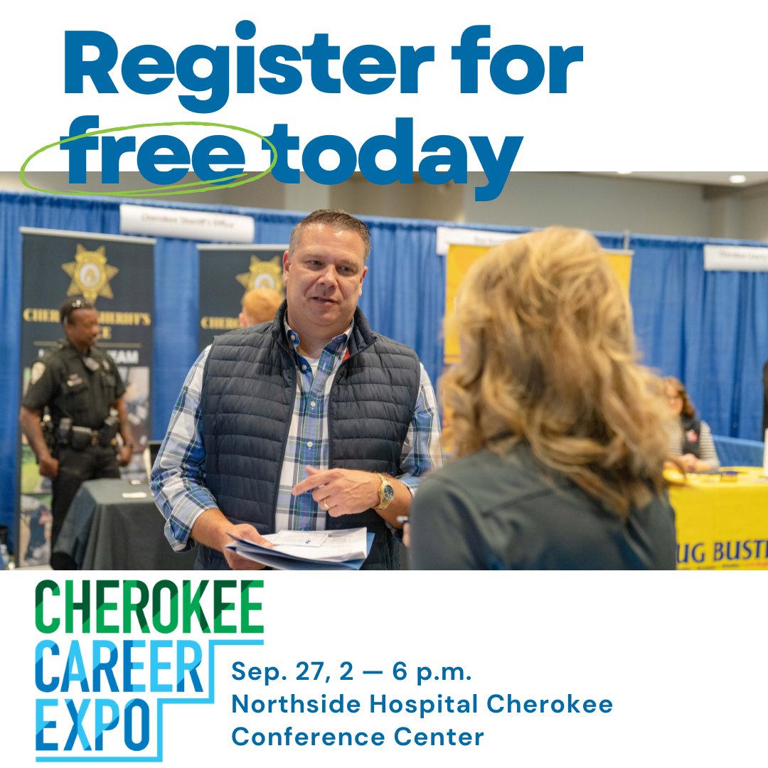 CherokeeOED's tweet photo. The Cherokee Career Expo attracts some of Cherokeeโs top employers and is FREE for job seekers to attend! Skip the registration line and register today at https://t.co/0VHFUfmQx5.
#CherokeeCareerExpo #Hiring #JobSeekers #Cherokee #WorkInCherokee #ForgetTheCommute https://t.co/44Te9sYRn8