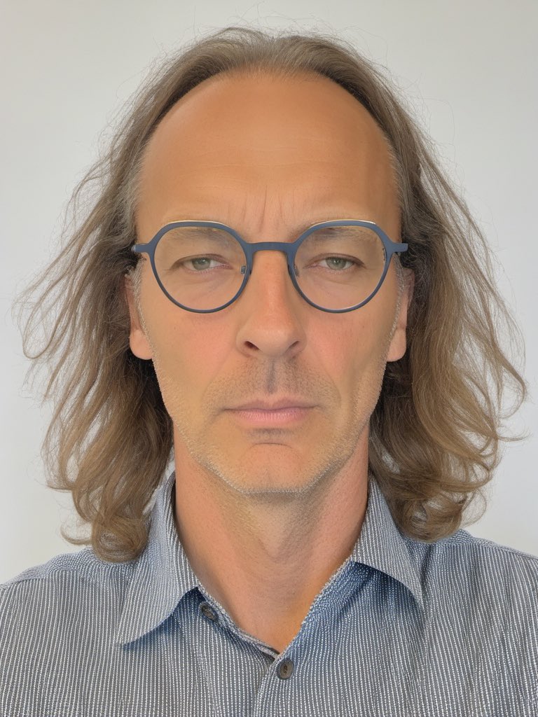 Image entièrement générée par une IA (stable Diffusion) , après un entraînement (fine tuning avec <a href="/dreamlookai/">dreamlook.ai</a> avec uniquement 20 photos) sur des photos personnelles. J’ai demandé un « Etienne fatigué avec des cheveux longs » :))))