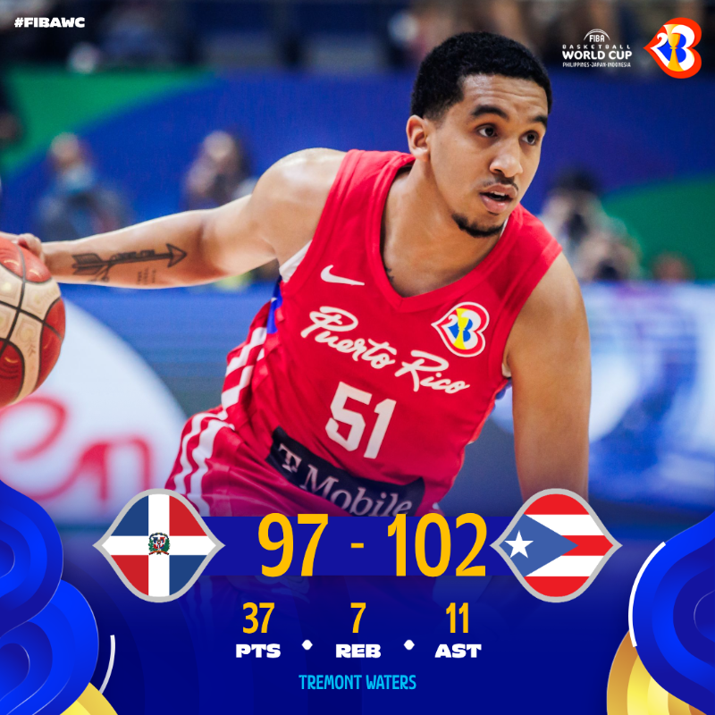 FIBAWC's tweet photo. PUERTO RICO GAVE DOMINICAN REPUBLIC THEIR FIRST L 🔥

#FIBAWC x #WinForPuertoRico 🇵🇷