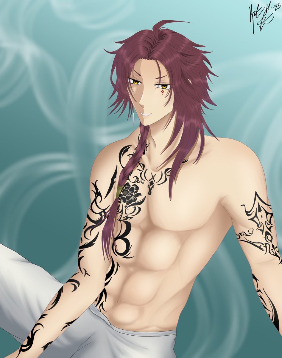 KittyKatPlant's tweet photo. Yang from Piofiore: Fated Memories

Those tattoos were painful to draw, so please appreciate them thoroughly! 😅
. 
.
.
.
.
#Piofiore #PiofioreFatedMemories #Yang #Yangfanart #otome https://t.co/O0KSc9wYhN
