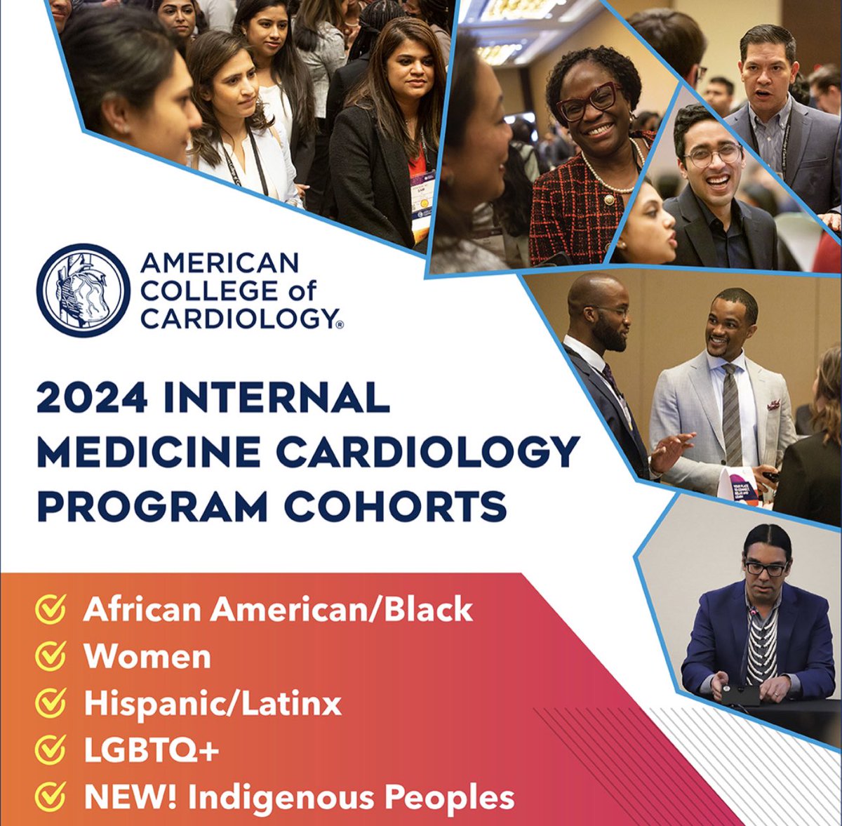 Increasing the diversity within the field of cardiology will help us eliminate healthcare disparities. Are you a URM in IM? Are you an aspiring cardiologist?? Apply today! You don’t have to forge the path alone! Deadline 9/15/23!