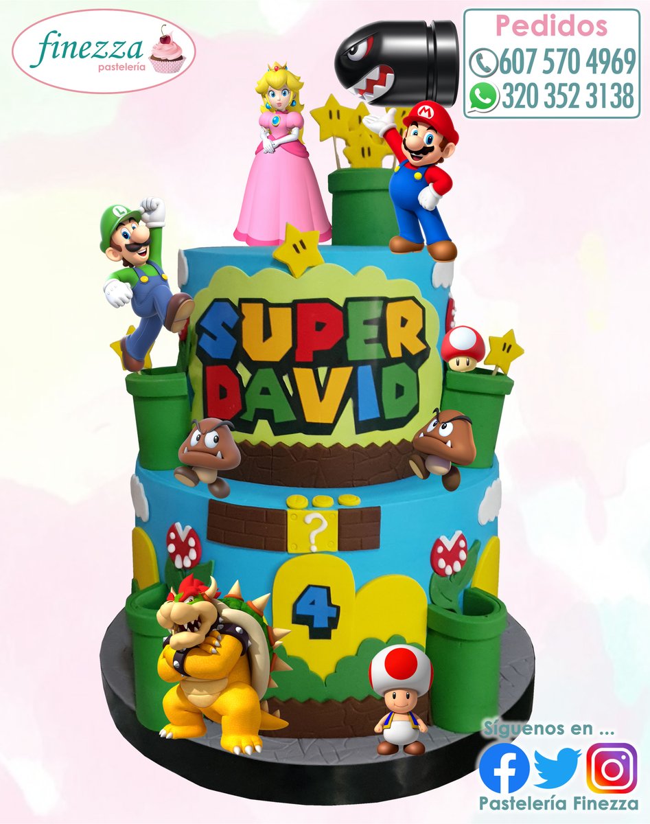 pastelfinezza's tweet photo. Feliz Cumpleaños David Alejandro!
 
#PasteleriaFinezza #CelebraConFinezza  #Cumpleaños #FelizCumpleaños #HappyBirthday #Ponque #PonqueAlto #Torta #Cake  #Nintendo #ShigeruMiyamoto #MarioBros  #LuiguiBros #Mario #Luigui #SuperMarioBros #DavidAlejandro https://t.co/BiUd0R3zX3