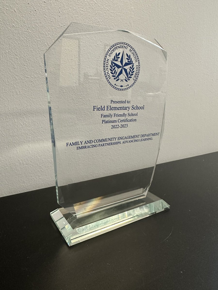 Field is Platinum Certified this year! Huge shoutout to our fantastic counselor, Ms. Franks, for helping us achieve this goal!