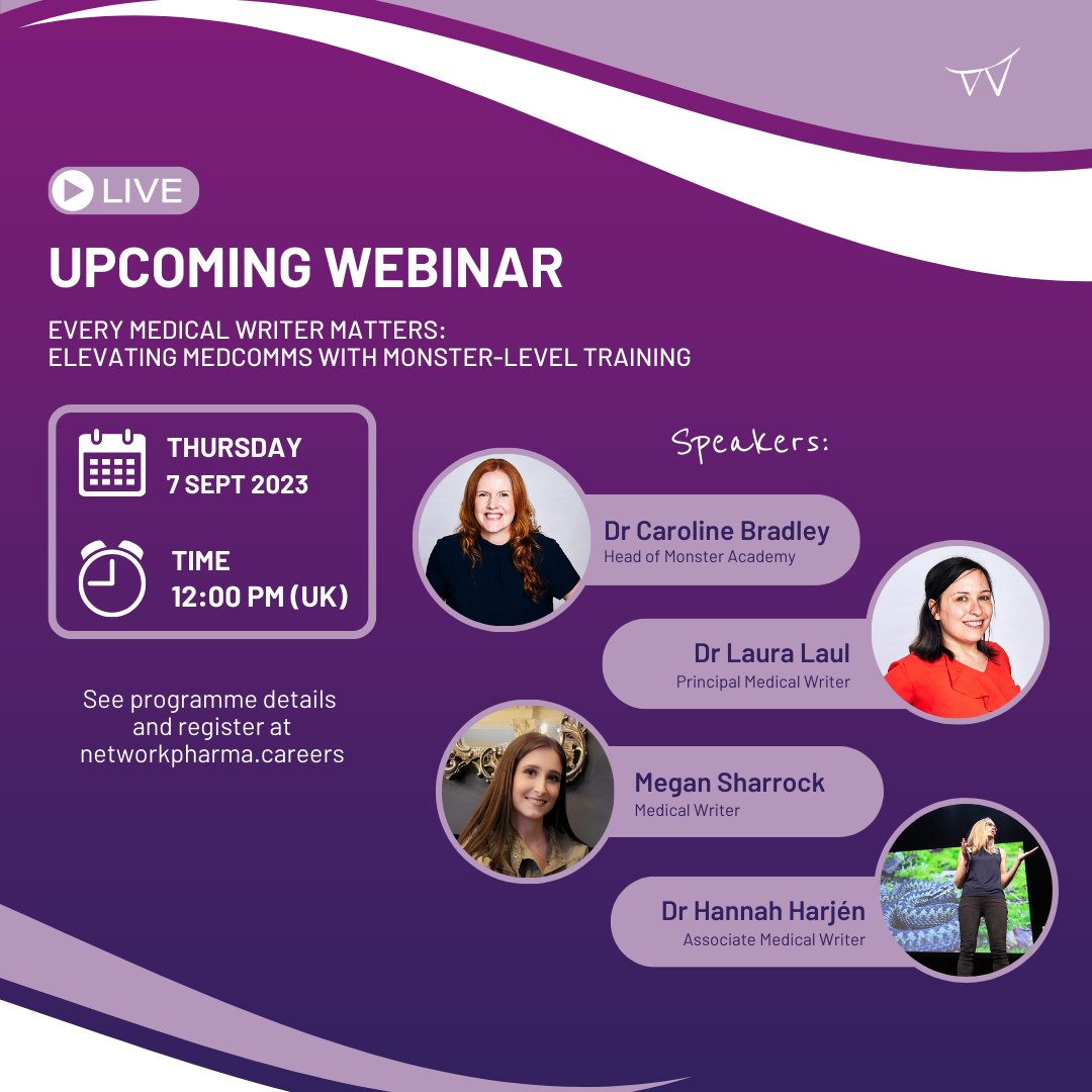 Every medical writer matters. 👏

We're elevating med comms with monster-level training. 💪

Register here: bit.ly/45TKwTK 

#WordMonster #MonsterAcademy #WriteWithBite #FirstMedCommsJob #MedCommsNetworking #Webinar