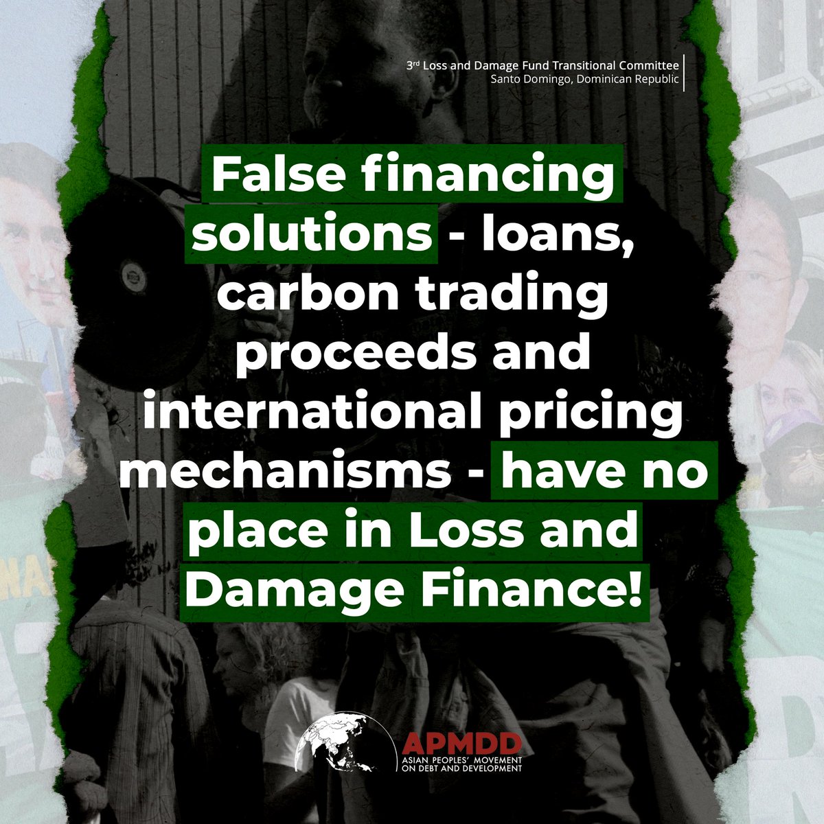 Finance for #LossAndDamage is part of the #Reparations owed to the Global South. Finance instruments that further bury them in debt & schemes that perpetuate continuous extraction of #FossilFuels should be rejected.