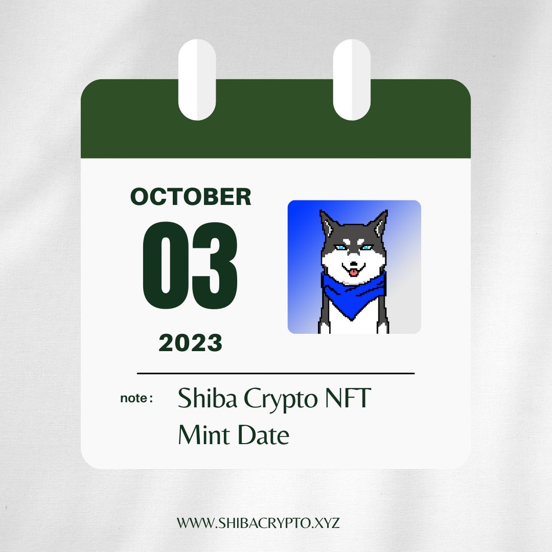 shibacryptonft's tweet photo. ☑️We're thrilled to share exciting news with you

☑️Mark your calendars for October 3, 2023🔥🔥
This is the official mint date of Shiba Crypto NFT

☑️To get in on the presale, register through the link below
☑️Whitelist Registration: https://t.co/v4ycyTpywo
#ToTheMoon 🚀🚀

#shibacryptonft #SHIBARMY #NFT #NFTs #NFTcollection #NFTProject #NFTcollectors #NFTinvestor #NFTCommunity #ETH #opensea #openseanft #nftmint