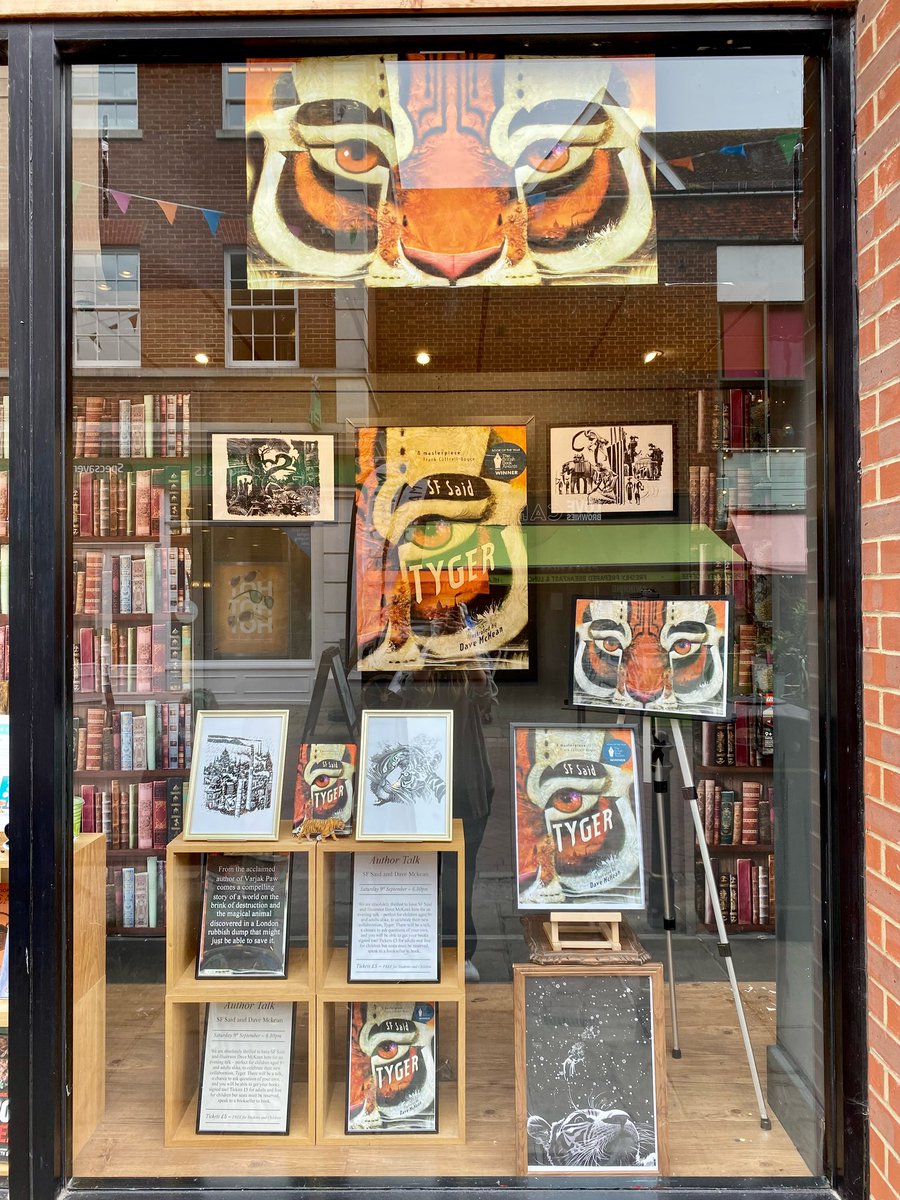 @whatSFSaid @Waterstones @Foyles @DaveMcKean @DFB_storyhouse @peachjamcloset @WaterstonesRose window and displays. We love this book so much.