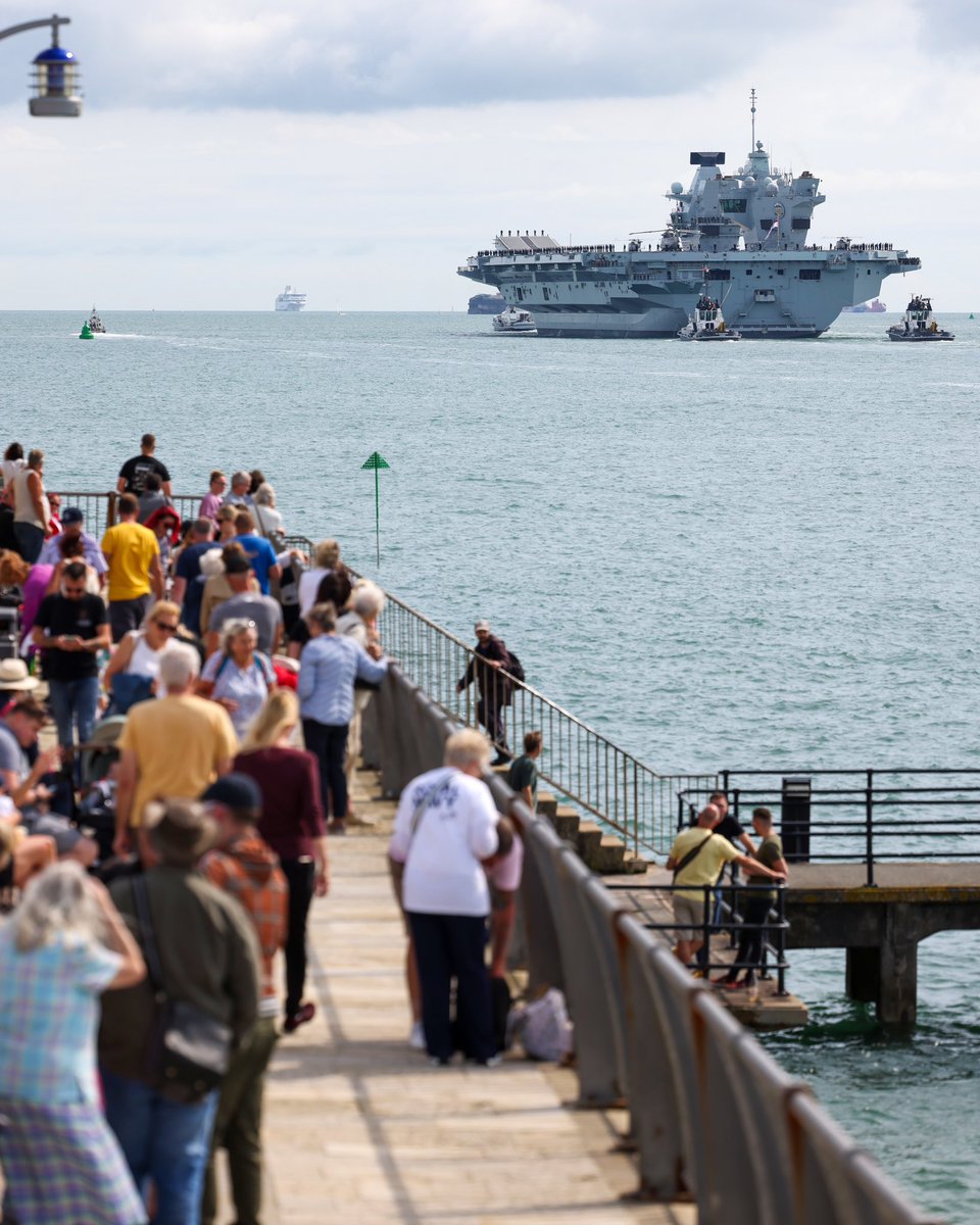 HMNB Portsmouth (@hmnbportsmouth) on Twitter photo 👋 <a href="/HMSPWLS/">HMS Prince of Wales</a> Britain’s biggest warship, has left Portsmouth today to embark on her longest deployment yet! 🌎
She’s heading to the USA to revolutionise the way the <a href="/RoyalNavy/">Royal Navy</a> operates Carrier Strike Groups. 🇺🇸 👋 <a href="/HMSPWLS/">HMS Prince of Wales</a> Britain’s biggest warship, has left Portsmouth today to embark on her longest deployment yet! 🌎
She’s heading to the USA to revolutionise the way the <a href="/RoyalNavy/">Royal Navy</a> operates Carrier Strike Groups. 🇺🇸