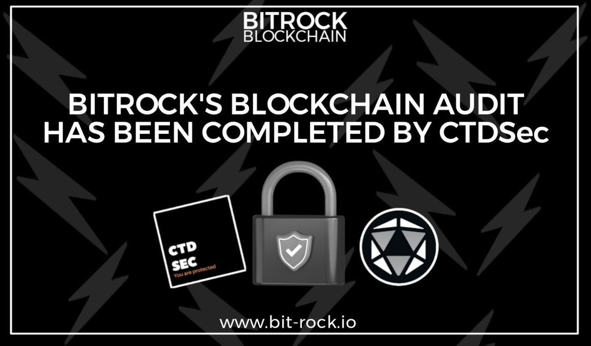 $BROCK are fully committed to making it to the top 50 in the next bull and I am in holding with loyal strong hands! 

Their recent blockchain audit by <a href="/ctdsec/">ctdsec</a> has been completed &amp; <a href="/BitRockChain/">Bitrock</a> passed every test with flying colours!