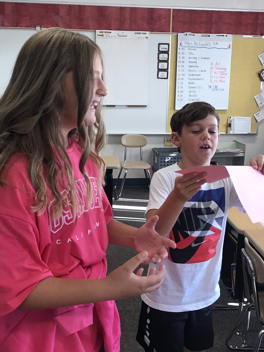 KSSMcGrath's tweet photo. A new game during SEL. Students freeze if the paper drops. And can only begin moving when another helps them. So much fun. https://t.co/qOyNXHxHmA