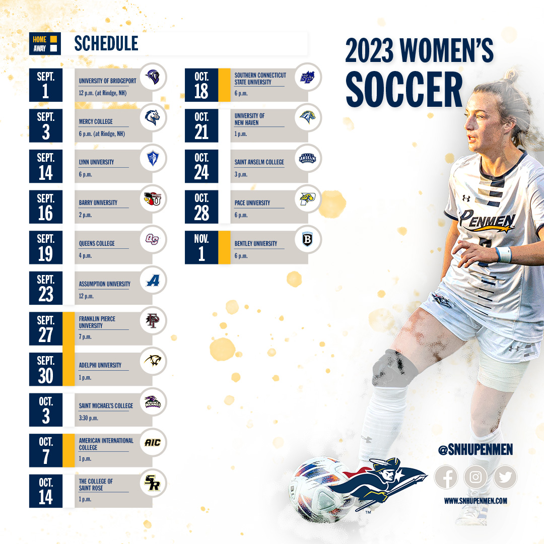 The <a href="/SNHU_W_SOCCER/">SNHU Women's Soccer</a> schedule poster is out now! Download it today: snhupenmen.com/documents/2023…