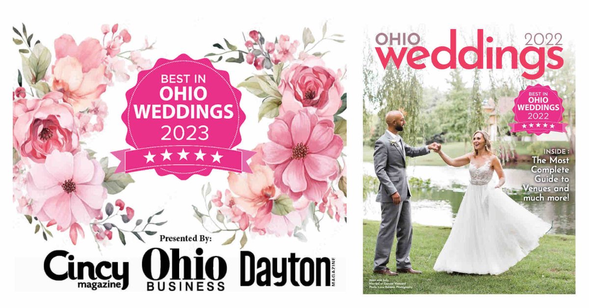 3rd Annual Best in Ohio Weddings, presented by Cincy Magazine, Dayton Magazine and Ohio Business Magazine – Nominate until September 20! 👉 cincymagazine.secondstreetapp.com/2023-Best-in-O…

Finalists and winners will be featured in Ohio Weddings, a print publication to be released in the Winter of 2023.
