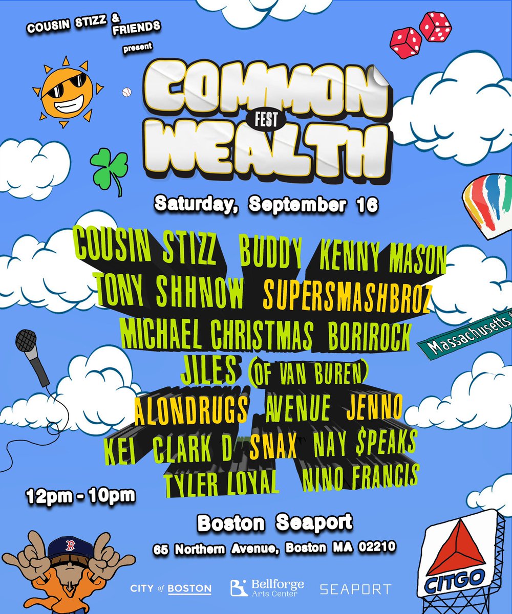CousinStizz's tweet photo. 🚨NEW VENUE 🚨 We heard yall and made it happen. Commonwealth Fest in the SEAPORT on 9/16 🔥🔥 ⁣
⁣
Boston I can’t wait to be back on stage, this my 1 show in the city this year so let’s run it up.  Shoutout to the city fr!! Get tix while you can 🎲 

🎟️: https://t.co/d305JBP3Nc https://t.co/HG2dsm7Akv