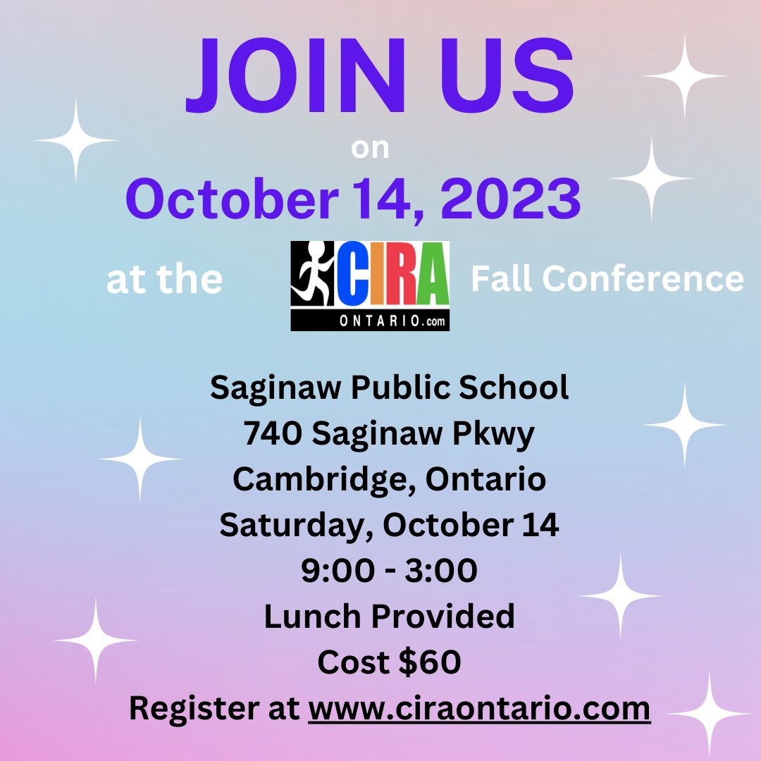 ciraontario.com/fall-conferenc… Engaging workshops, amazing professional development, and a whole lot of fun 🤩 @CIRAOntario Conference @phecanada @opheacanada @supportphe_ontario @wr_dsb @waterloocdsb @hpe4pdsb @uppergrand @thamesvalleydsb @laurieredu_edii @otu_phecanada @hwdsb