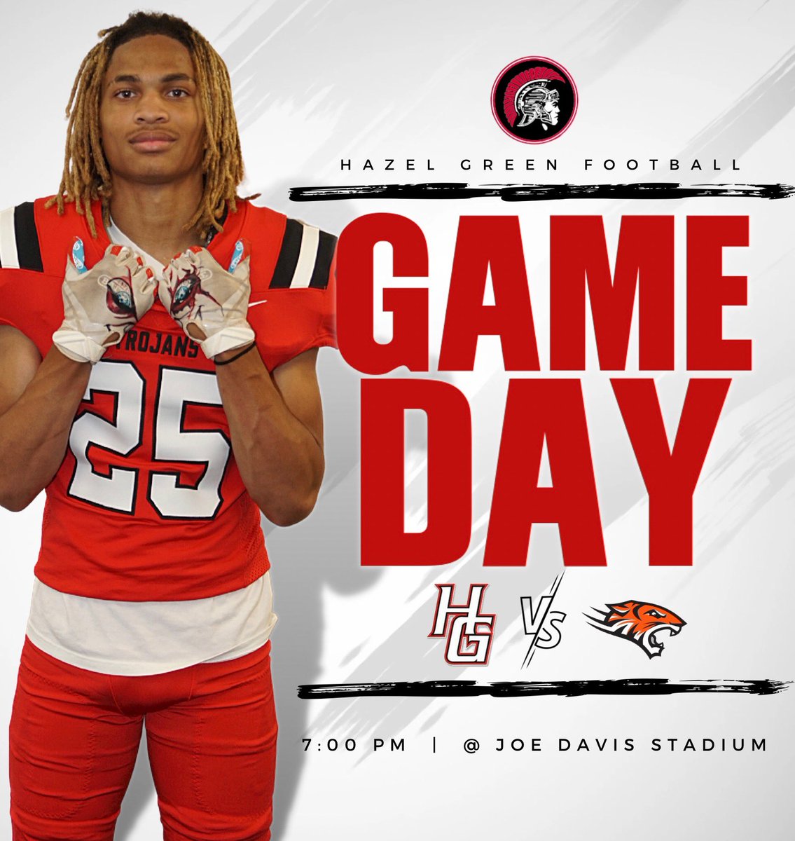 🏈 GAMEDAY 🏈
vs  Grissom 🐅
🏟️ Joe Davis Stadium, Huntsville
⏰ 7pm
🎟️ gofan.co/event/1041452?…
Huntsville City Schools has a clear bag policy!