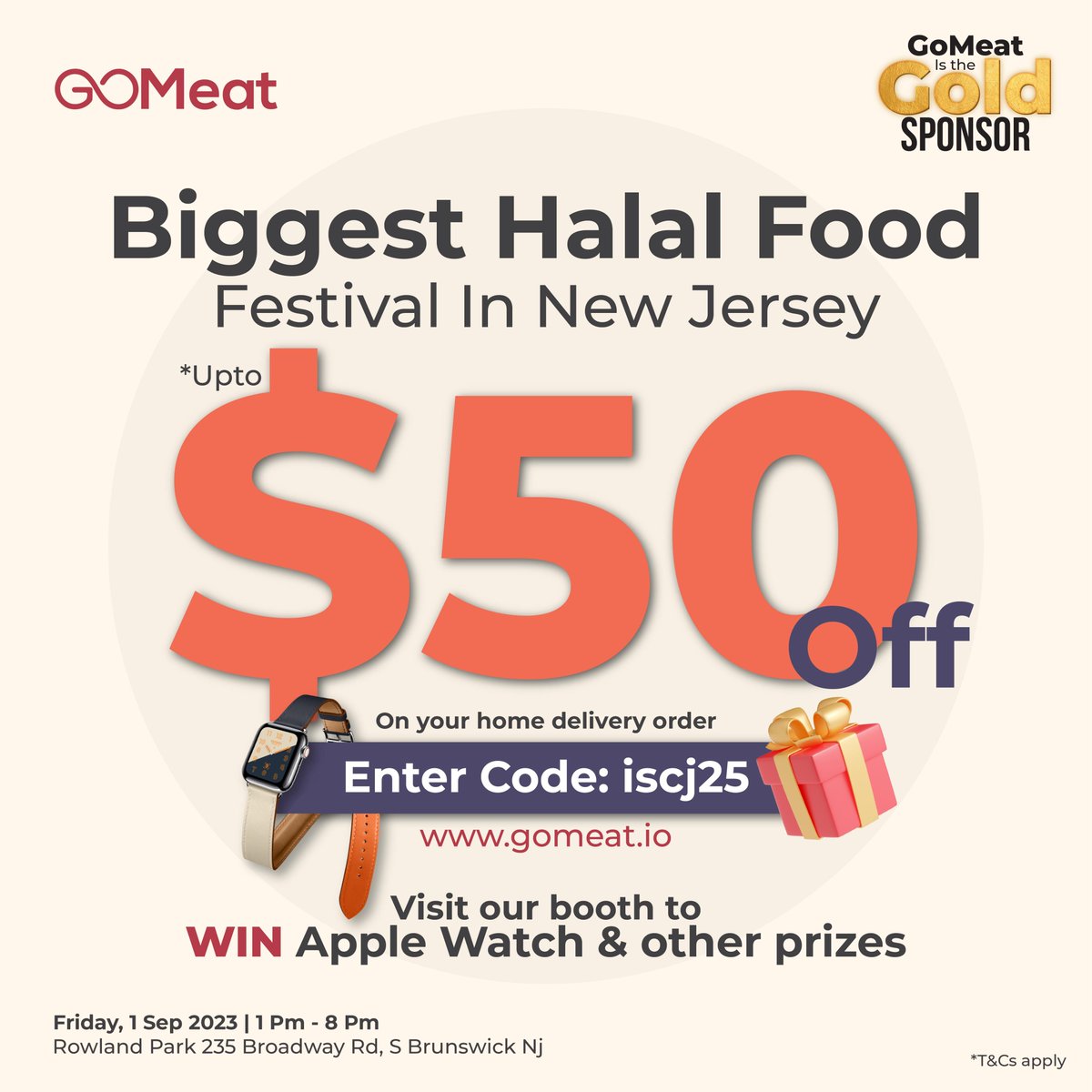 GoMeatToken's tweet photo. Win apple watch and other prizes
Avail special discount UpTo $50 off
Enter code: iscj25
Time: Friday Sep 1st, 1pm - 8pm
Venue: Rowland park 235 Broadway Rd, S Brunswick NJ
#iscj #gomeat #apple #applewatch #biggest #win #discount #nj #homedelivery #ordernow https://t.co/Xof3hmPNgk
