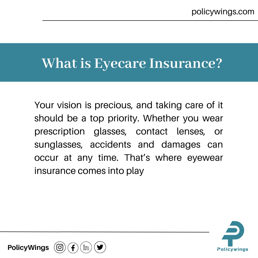 policywings's tweet image. 👁️ Ensuring your vision's future with Eye Care Insurance! 🔒 Protect your peepers with #Policywings and see the world clearly, today and tomorrow! 🌟 #EyeCareInsurance #policywings #insurance