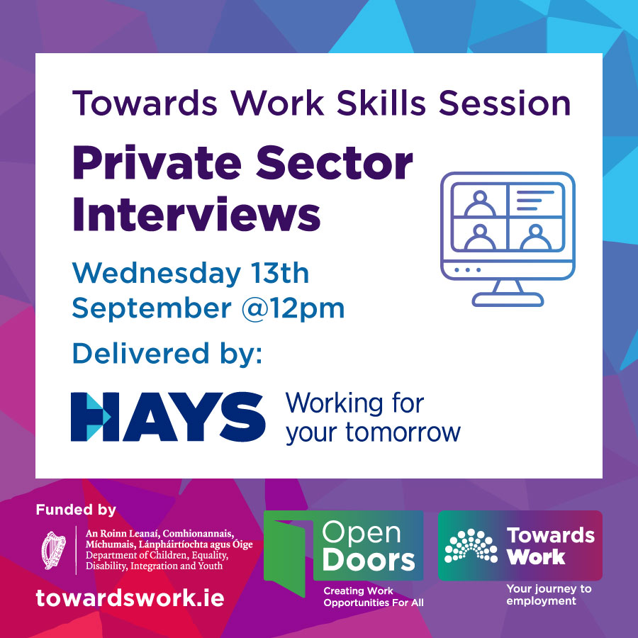 On Wednesday 13th September, @HaysIreland will deliver an #InterviewSkills session to provide jobseekers with #disabilities valuable information and insights into the Interview Process in a private sector organisation. Join the free webinar on Teams: events.teams.microsoft.com/event/034b3a50…