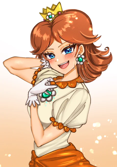 「ヤケドするわよ?」ファイアデイジー実装!マリオワンダー出演おめでとう!最高に似合ってるよ!!!!#デイジー姫 #PrincessDaisy #マリオワンダー 