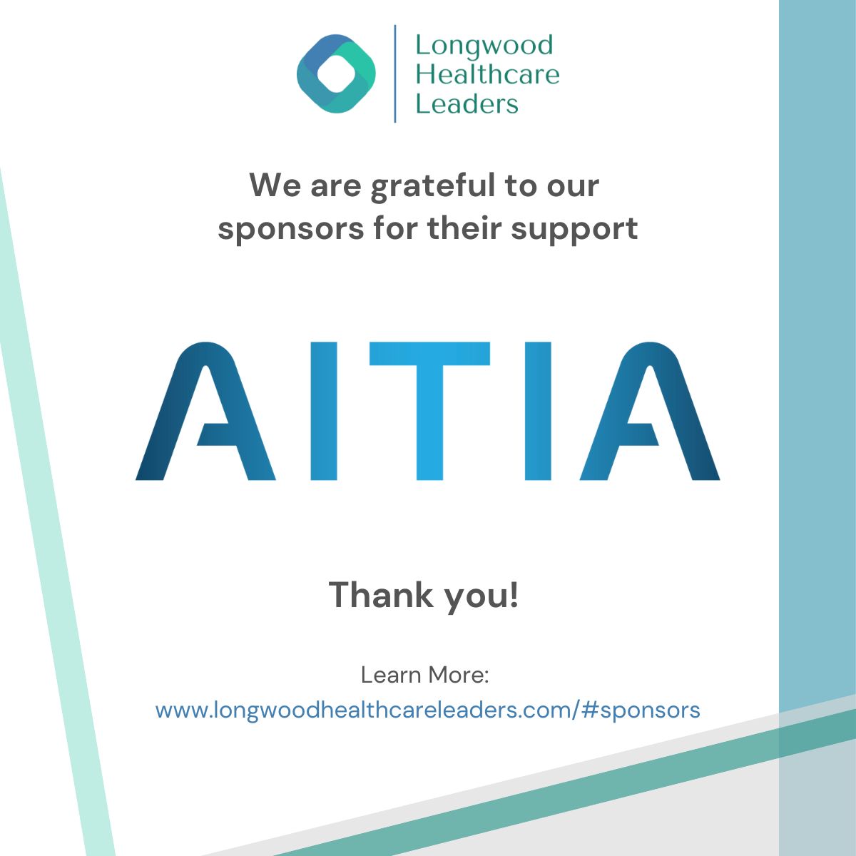 We are grateful to our sponsor @Aitiabio for their support of #LongwoodHealthcareLeaders. We’re thrilled to host @ColinHill1 as he leads a fireside chat at the meeting at the Fall conference.