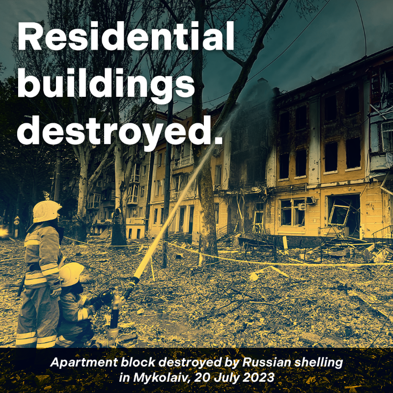 FCDOGovUK's tweet photo. The Kremlin continues to attack civilians in Ukraine, despite claiming it only targets military sites.

@Cen4infoRes used open-source data to verify 108 attacks on civilian infrastructure in July alone.

See the research yourself ↓