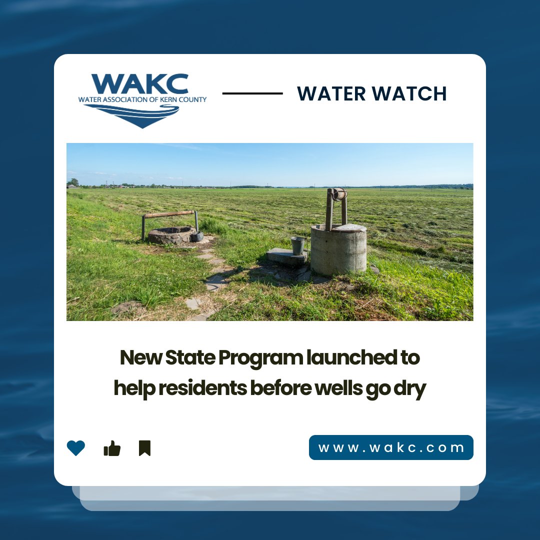 WAofKC's tweet image. The Department of Water Resources (@CA_DWR) launched its Be Well Prepared Program as a resource for up-to-date groundwater conditions, dry-well susceptibility information, and all things well-related. #Water #Well #DWR #WAKC