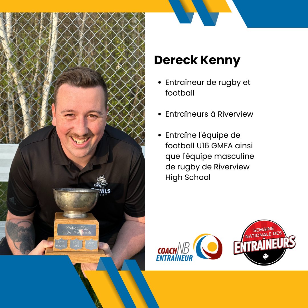 Durant la Semaine nationale des entraîneurs, EntraîneurNB mettra en vedette des entraîneurs de la province qui ont été nominés par leurs athlètes ou collègues ! Aujourd'hui, nous reconnaissons Derek Kenny !