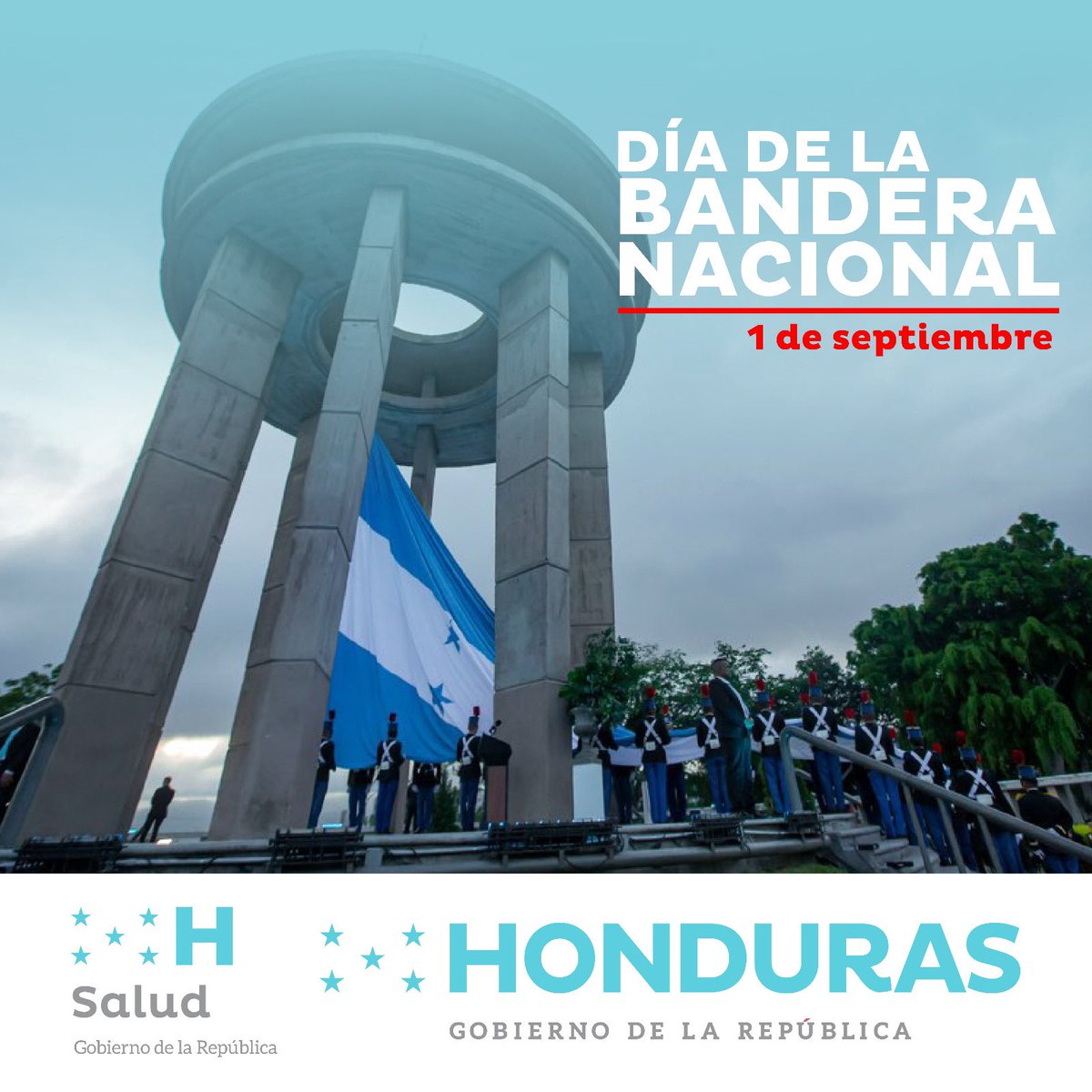 saludgobhn's tweet photo. Inicio del mes patrio y el Día de la Bandera Nacional. 🇭🇳

Fue el 23 de mayo de 1995, que el Congreso Nacional de Honduras, aprobó el Decreto Legislativo no. 84-95, en el cual se instituye oficialmente el 01 de septiembre de cada año como Día de la Bandera Nacional de Honduras. https://t.co/uIZDvbpc8M
