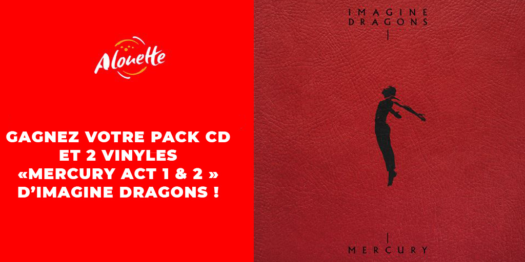🎁 CONCOURS 🎁

Commencez la rentrée en musique avec <a href="/Imaginedragons/">Imagine Dragons</a> ! 🎶 Alouette vous offre votre pack CD et vinyle "Mercury Act 1 &amp; 2", d'Imagine Dragons 🥳

Pour participer :
➡️ RT + Follow <a href="/AlouetteRadio/">Alouette Radio</a> 
📆 Tirage au sort le 4 septembre