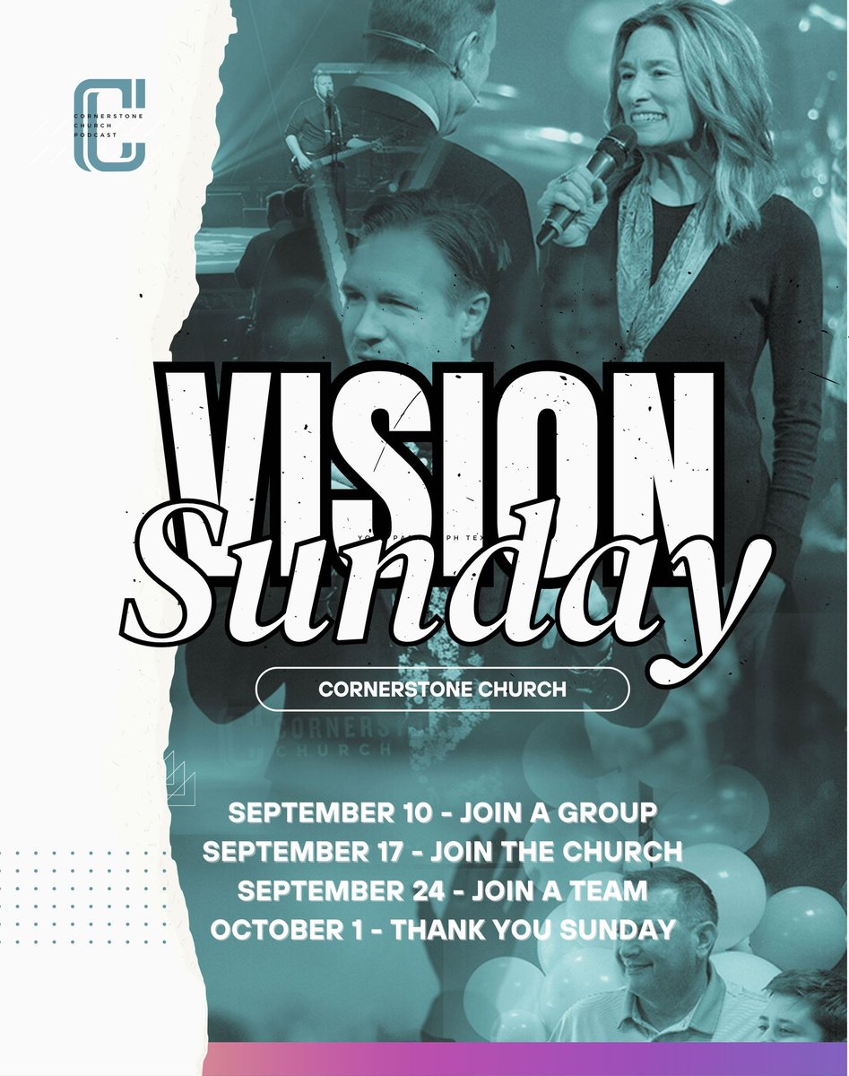 cornerstonecc's tweet photo. We are so excited to share with you the vision we have for the next calendar year at church! Great things coming! https://t.co/9IWPJrG7TU