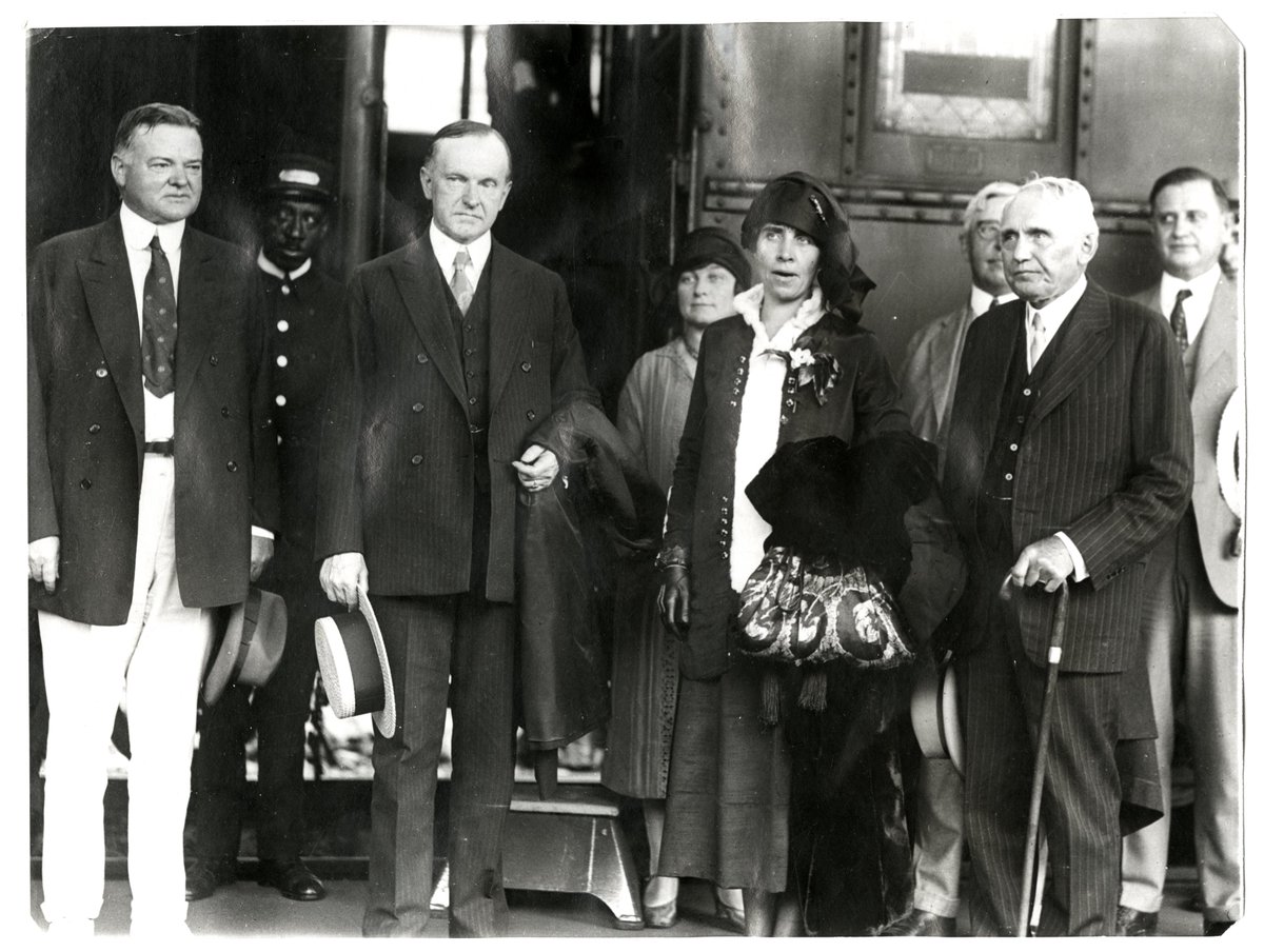 This week in 1925, Secretary of Commerce Herbert Hoover is seen with President Calvin Coolidge and his cabinet. (31-1925-04) #thisweekinhistory