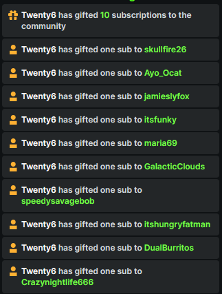 Twenty6TV's tweet photo. congrats to the giveaway winners @thaitanical @Ch33se_91 and @AnonymousGTV 

and a special shout out to @Wyleekylee1 for bypassing her giveaway for others to win

ohh we still live getting drunk 
https://t.co/t2CZiWyanA
41 subs today?!?!!?!!? https://t.co/z04BbGVglV