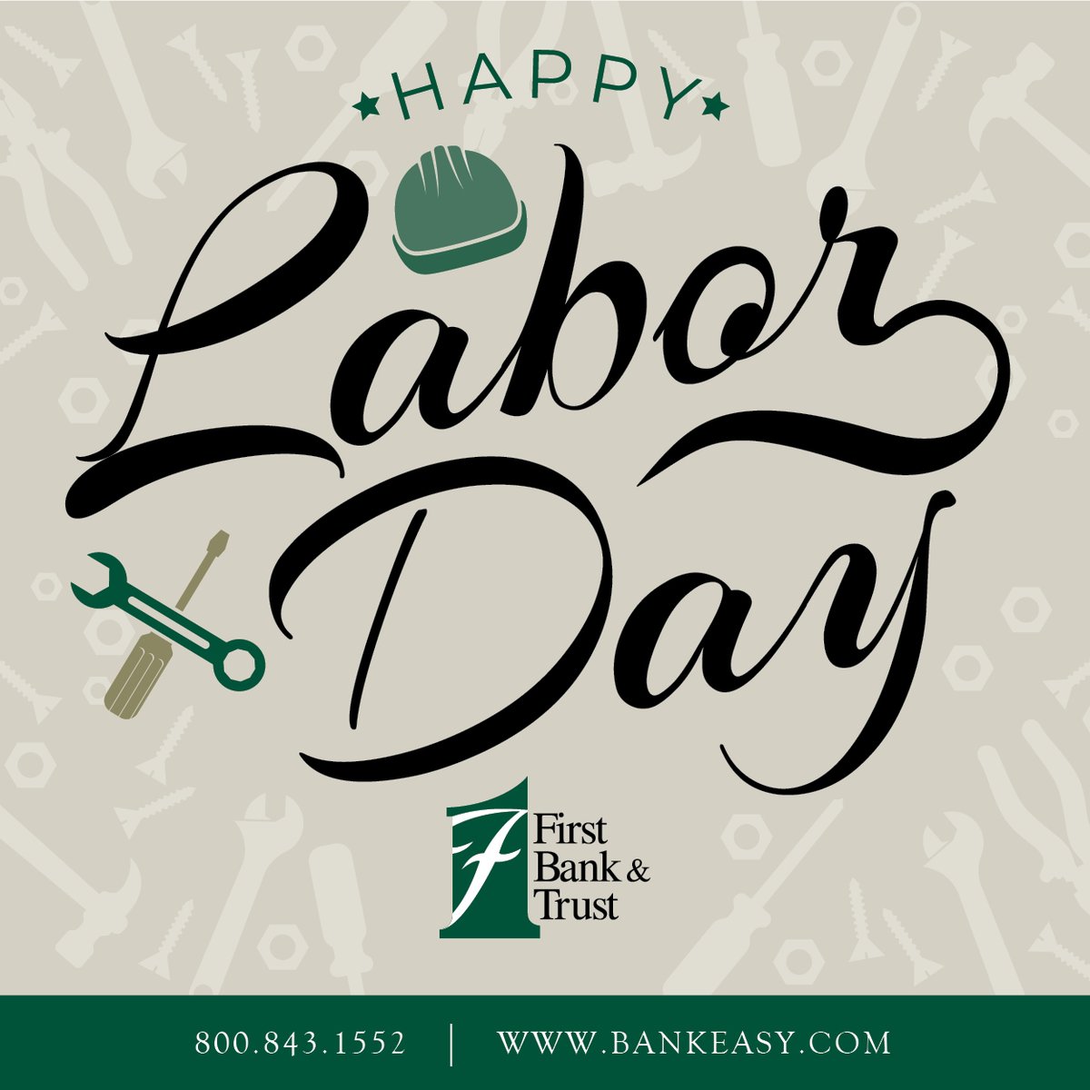 In observance of Labor Day, all of our bank locations will be closed on Monday, September 4. Have a happy holiday weekend!
{FB&amp;T|MemberFDIC}