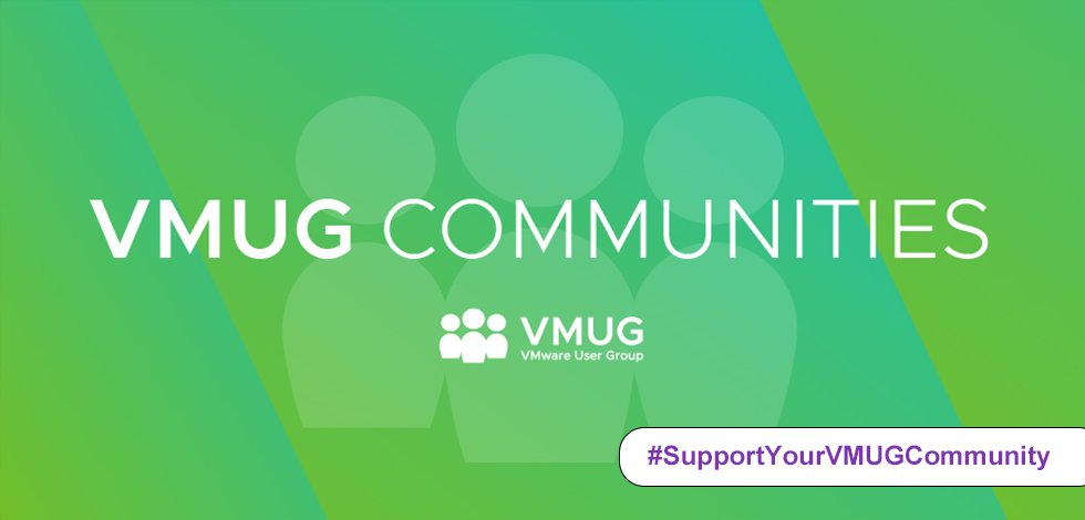 VMware's tweet photo. Share your passion, spirit of collaboration and thrill of innovation with your community by supporting VMUG. Get #VMUGAdvantage now. 
#SupportYourVMUGCommunity.

https://t.co/iQRNrukgWw https://t.co/bxDfESbjZU