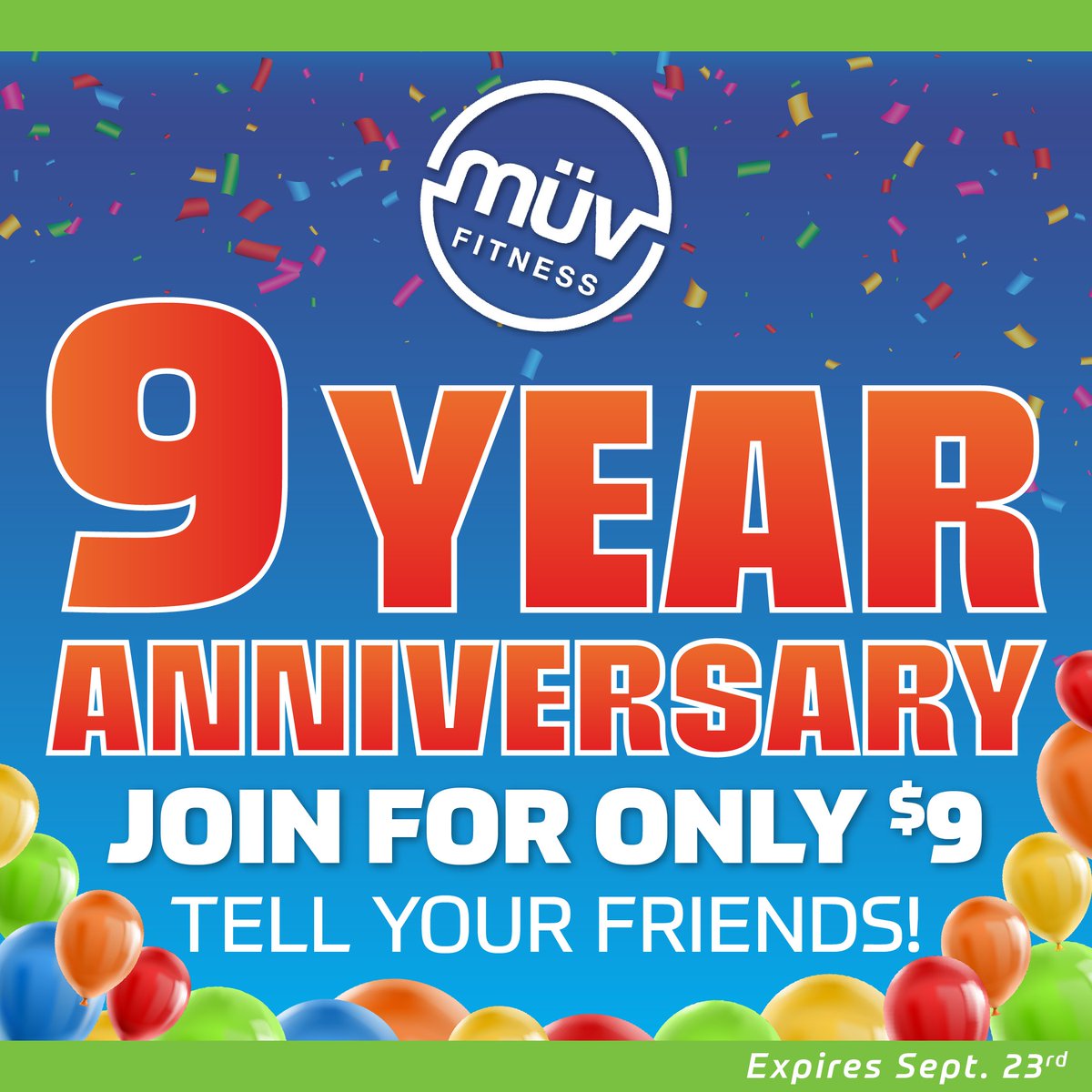 It's our 9th anniversary this year! 🥳🎉 Join the Muvment and celebrate with us.