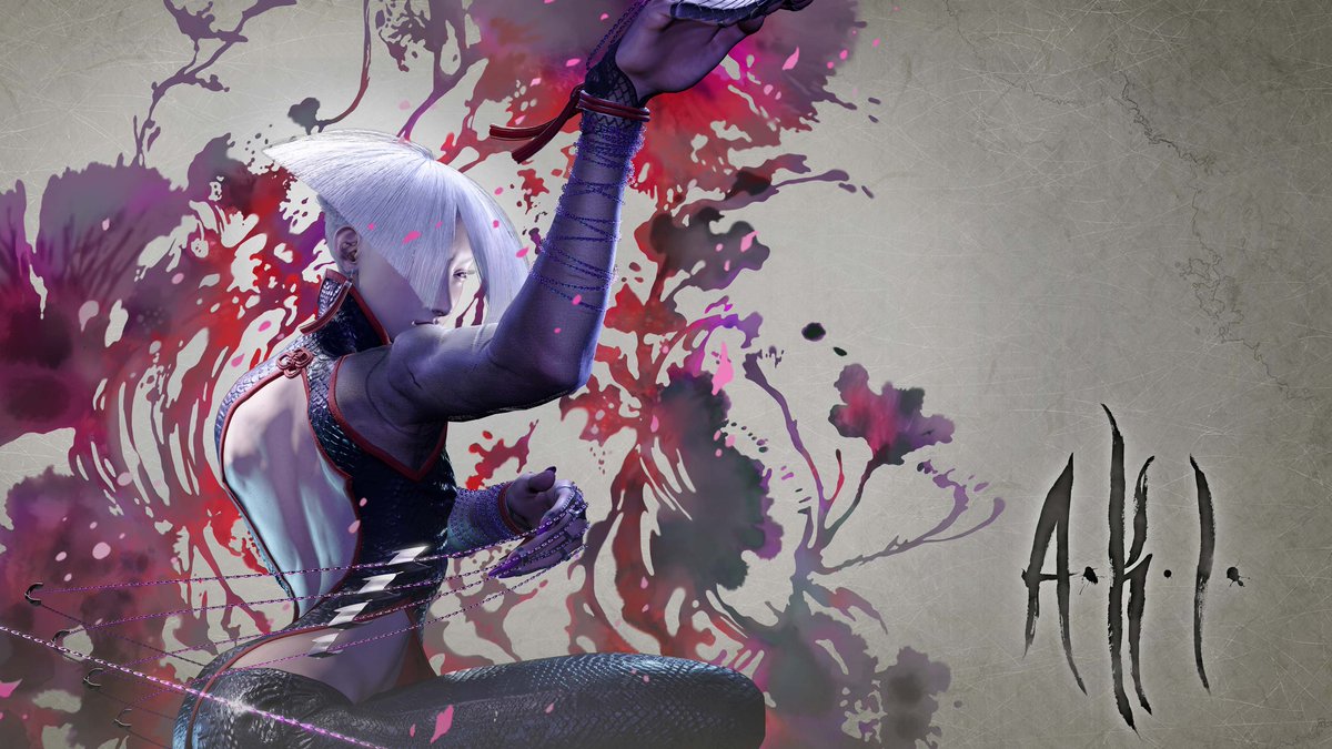 StreetFighter's tweet image. A.K.I.&apos;s snakeskin Chinese dress has a beautiful sheen like a black mamba with material that looks ominous when it shines.

Her distinctive hairstyle incorporates the symbol of an assassin: kasa (meaning umbrella in Japanese).

🐍 Game Director @takaNakayama