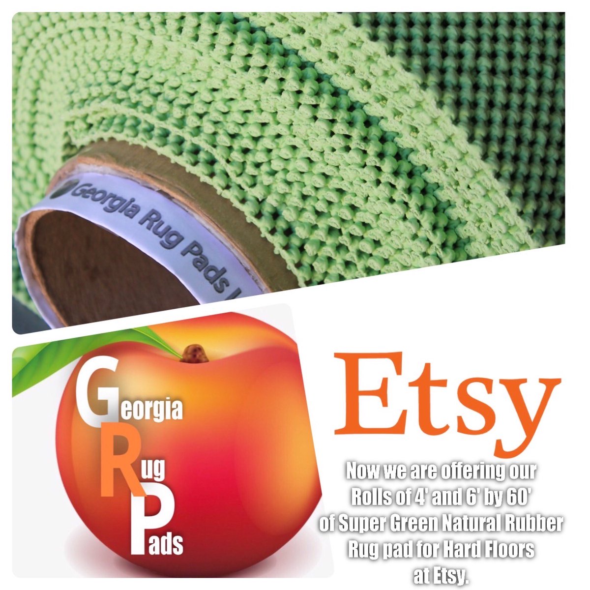 PadsRug's tweet photo. Now we are offering our Rolls of 4' and 6' by 60' of Super Green Natural Rubber Rug pad for Hard Floors at Etsy.

ALWAYS FREE SHIPPING !!!

https://t.co/aYfV43KnMh https://t.co/dG6HvT1BK6