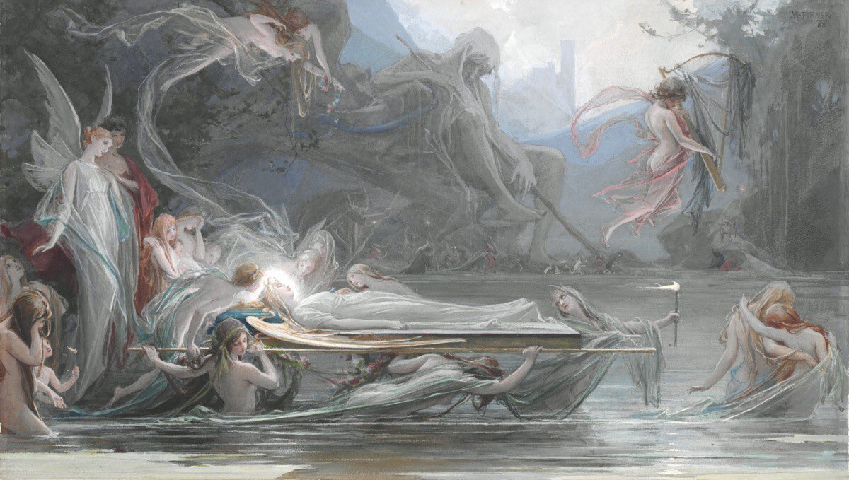 lastbreakofdawn's tweet photo. Funeral of a Fairy. Maximilián Pirner, 1888 https://t.co/sqk1E4lIVT