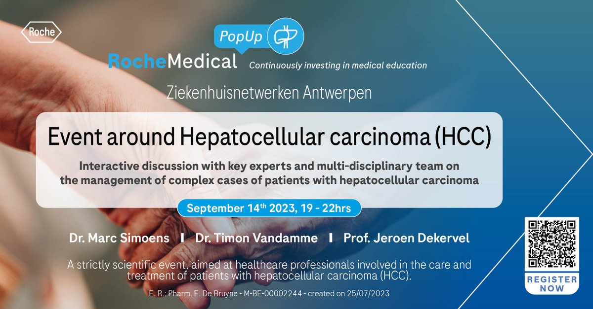 Sacha Goovaerts (@sachagoovaerts) on Twitter photo 14 september staat een volgend medical pop up event gepland
Topic: SoC-behandelopties voor patiënten #HCC (#leverkanker)
Sprekers: <a href="/TimonV/">Timon Vandamme</a>, <a href="/JDekervel/">Jeroen Dekervel</a> and Marc Simoens
Locatie : Jardin Public, Berchem
Open voor elke arts, betrokken in het MTD van HCC 14 september staat een volgend medical pop up event gepland
Topic: SoC-behandelopties voor patiënten #HCC (#leverkanker)
Sprekers: <a href="/TimonV/">Timon Vandamme</a>, <a href="/JDekervel/">Jeroen Dekervel</a> and Marc Simoens
Locatie : Jardin Public, Berchem
Open voor elke arts, betrokken in het MTD van HCC