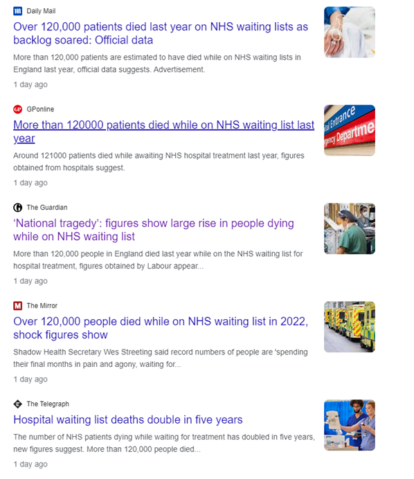 There’s been lots of media coverage of Labour party estimates that last year over 120,000 people died while on the NHS waiting list. Is this a good estimate, is it a big number and is it alarming? 1/7