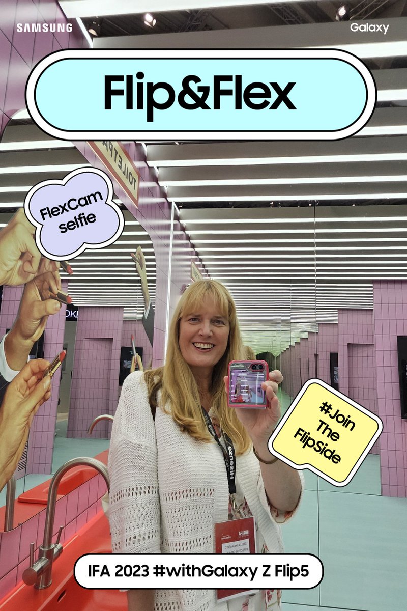 At the #IFA2023 testing the #Samsung  
<a href="/GalaxyZFlip5G/">Samsung Galaxy Z Flip 5G</a>