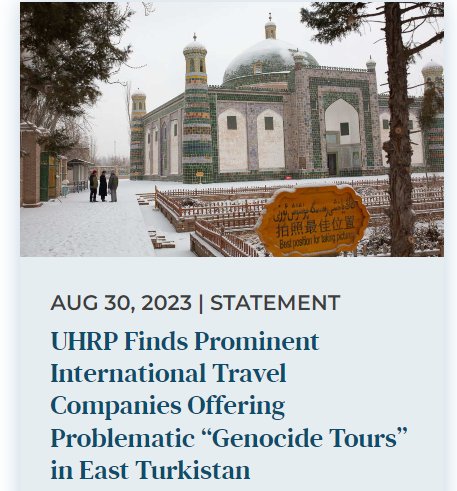 On the ethics of offering 'luxury' tours to the Uyghur homeland in the midst of genocide: no response to date from Abercrombie & Kent @AKTravel_USA @AKTravel_UK

See @UyghurProject's findings by Director of Research @henrykszad  

uhrp.org/statement/uhrp…