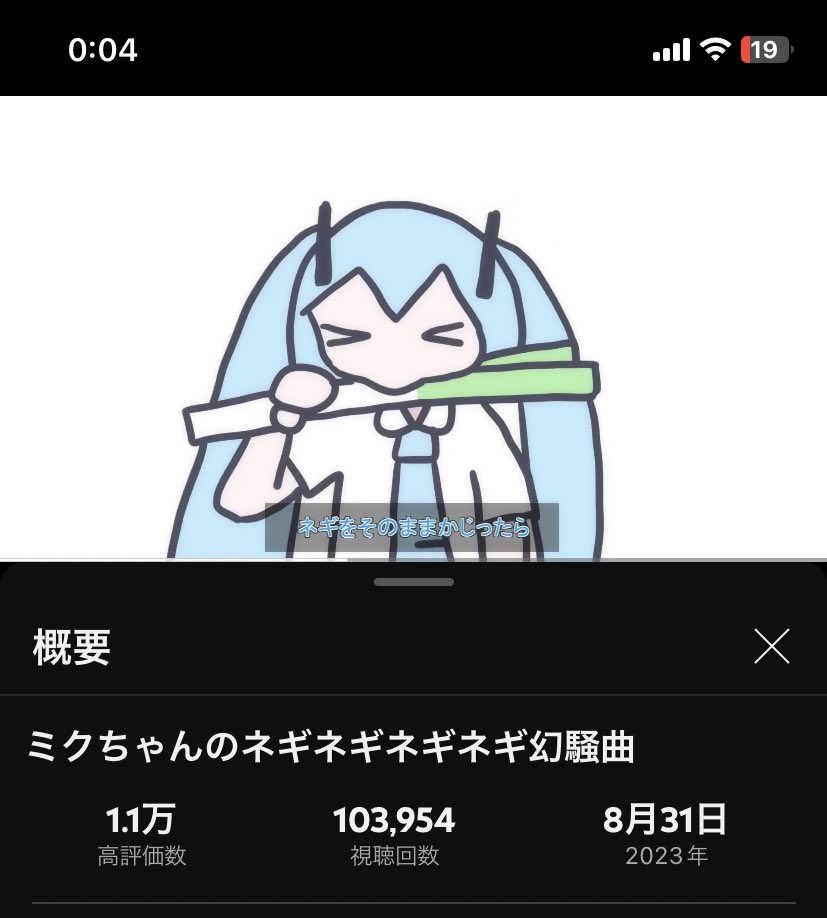 ミクちゃんのネギネギネギネギ幻騒曲 Youtube10万再生突破