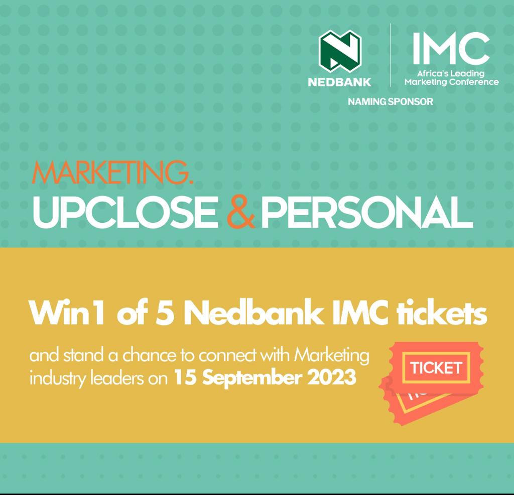NedbankZimbabwe's tweet photo. Would you like to be among the five lucky winners to attend the IMC Conference virtually on 15 September 2023? Like this post, tag friends, and gather the most likes to stand a chance to win! The competition ends on 5 September 2023.
T&amp;C’s apply

#Nedbank
#IMCconference https://t.co/lA6fhH5HNq