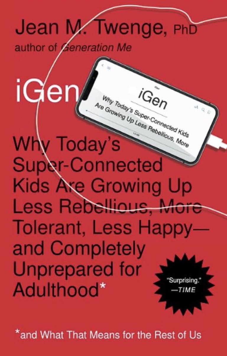 Thanks <a href="/Tungsten_33/">W</a> for recommending this book. Excellent breakdown on the societal impacts of iGen. Dispelling myths as well as creating shared understanding. Highly recommend if you want to better understand &amp; interact more effectively w/this gen.