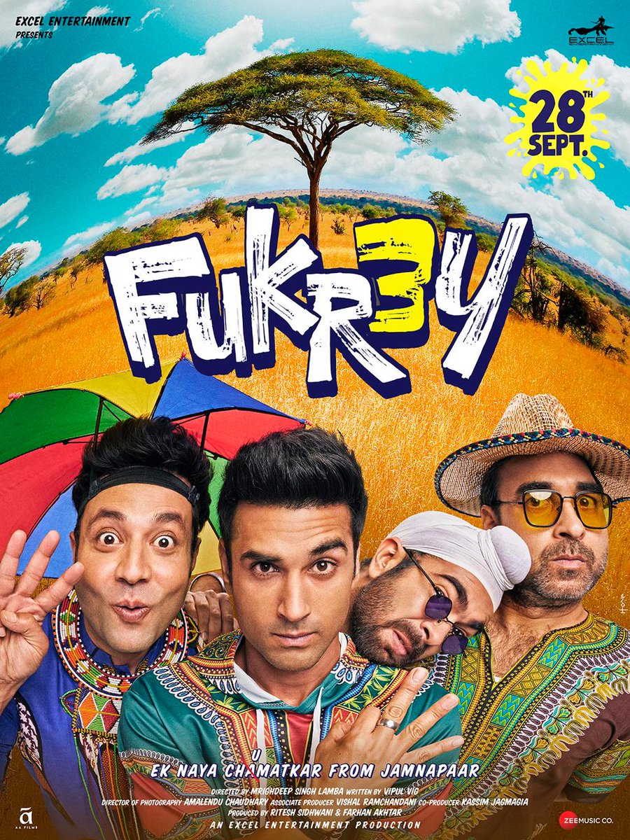 The most popular and loved underdog franchise Fukrey comes along with an exciting announcement! @excelmovies #Fukrey3 is all set to release on 28th September 2023! 
#10YearsofFukrey @PulkitSamrat @varunsharma90 @OyeManjot @TripathiiPankaj @RichaChadha @MrigLamba @excelmovies…