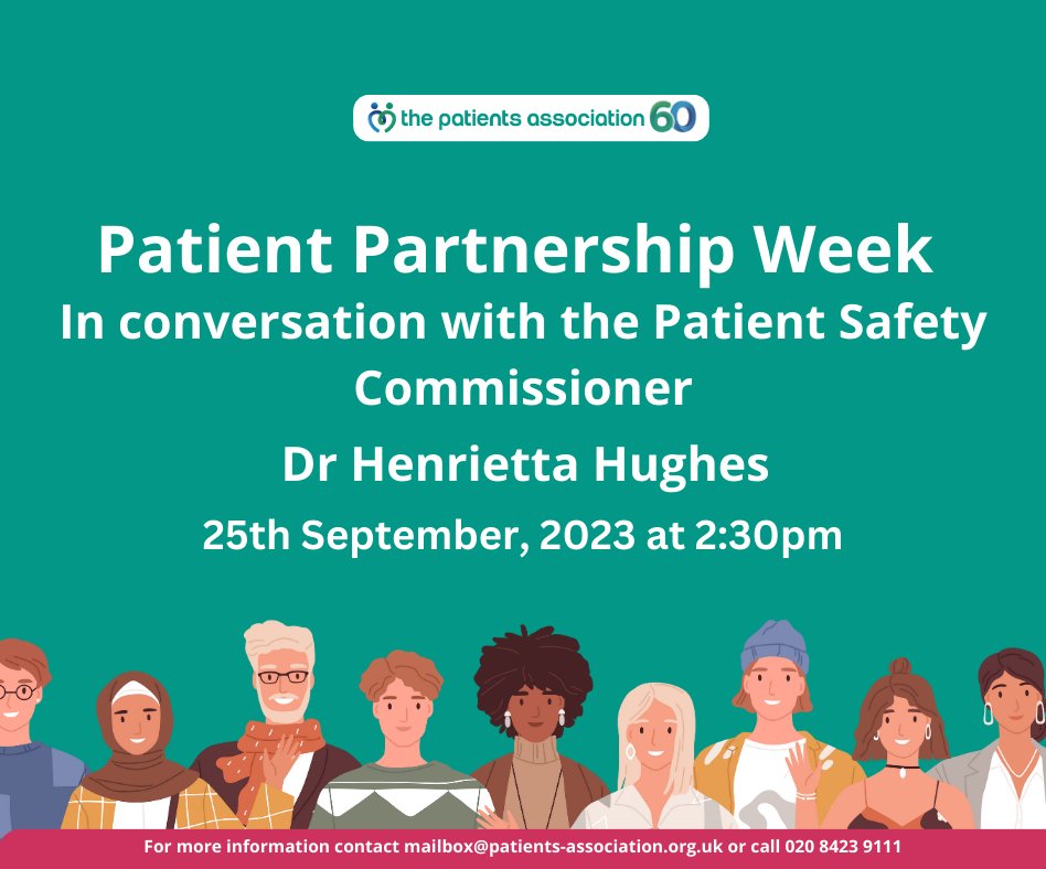 Looking forward to taking part in the @PatientsAssoc Partnership Week - sign up to my session at patients-association.org.uk/Event/in-conve…