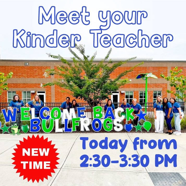 The BPES Kinder Team is ready to go! They’ve had a chance to meet each student, so remember the NEW time for meet the teacher this afternoon from 2:30-3:30 PM.  You’ll get your assignment, chat with your child's teacher, drop off supplies, and of course get a few photo opps 📸