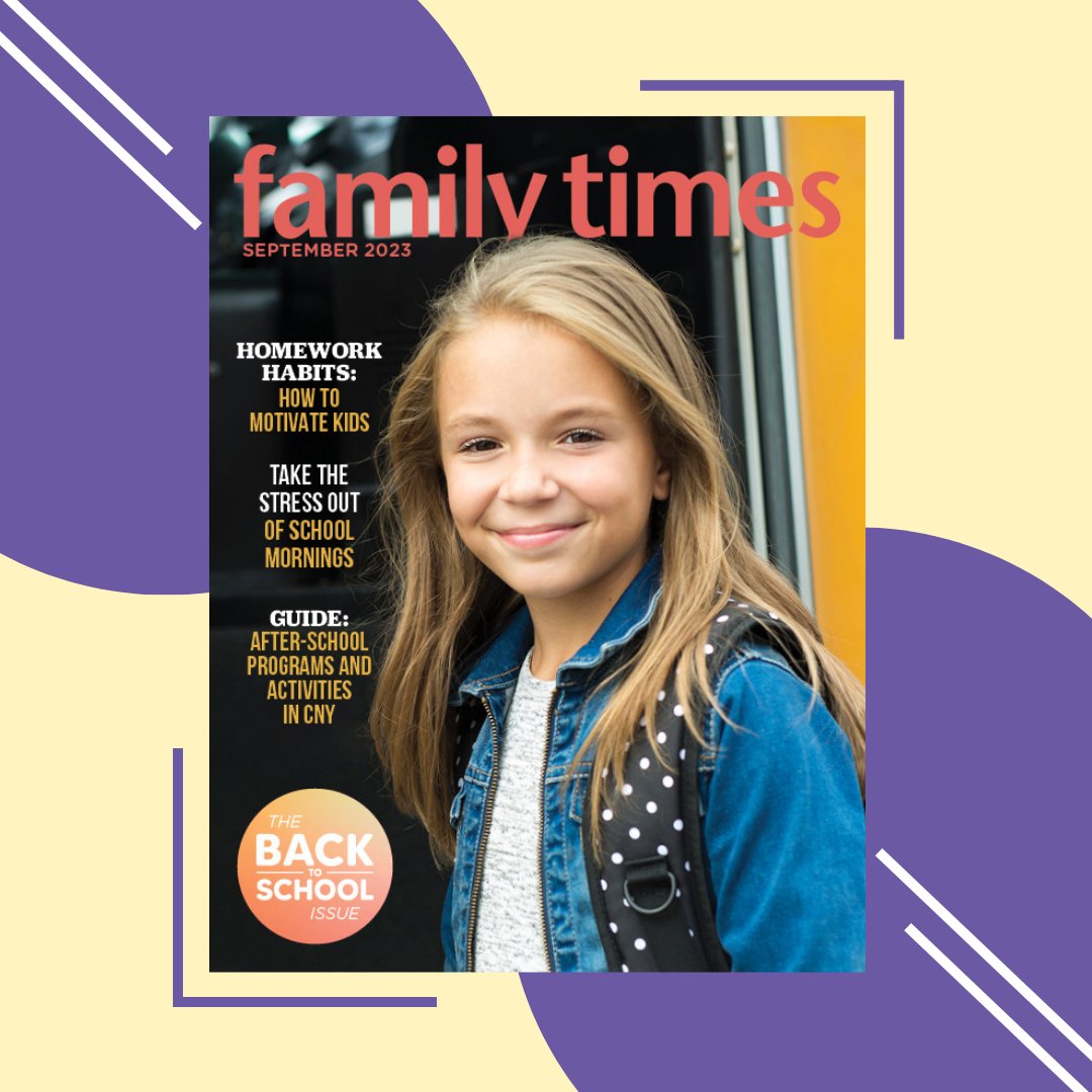 CNYFamilyTimes's tweet photo. The latest issue of Family Times is now available online! It includes articles about taking the stress out of mornings, developing good homework habits and more – plus our list of after-school activities and programs.

Read the full issue here: https://t.co/3nPMubWY8O https://t.co/XX5AsU7kk8