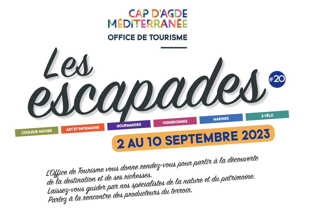 CapAgdeTourisme's tweet photo. L’Office de Tourisme vous suggère un large choix de balades accompagnées pour découvrir la mer, la nature, le patrimoine, les produits du terroir et les savoir-faire… à pied ou à vélo, cliquez ! https://t.co/hFIXfORygo……… #capdagdemediterranee #jaimelafrance https://t.co/vr6wjg3enp